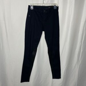 rag & bone Black Denim Vegan Leather Skinny Stirrup Jeans Size 26